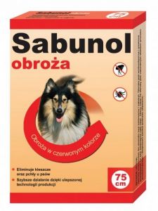 DermaPharm Sabunol Obroża przeciw pchłom dla psa czerwona 75cm