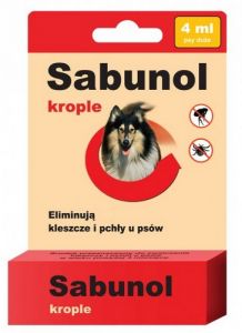 DermaPharm Sabunol Krople przeciw pchłom i kleszczom dla psa 4ml