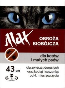 Selecta HTC Obroża Max Ger biobójcza dla kota i małego psa przeciw pchłom i kleszczom 43cm [SE-0919]