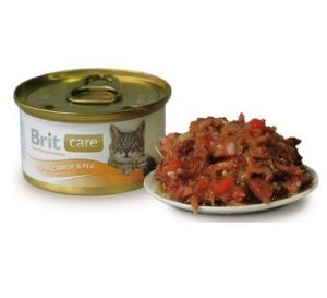 Brit Care Cat Tuna, Carrot & Pea - Tuńczyk i Marchewka z groszkiem puszka 80g