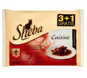 Sheba Cuisine Mięsne dania w sosie - saszetki 4x85g  3+1 gratis