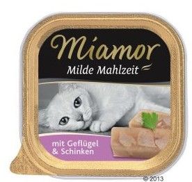 Miamor Milde Mahlzeit Drób + Szynka tacka 100g