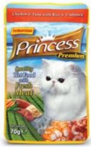 Princess Premium Kot Kurczak, tuńczyk i krab saszetka 70g [PPP4]