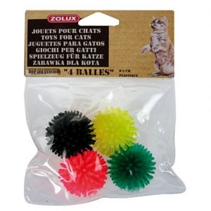 Zolux Piłki dla kota z wypustkami - komplet 4szt. [580101CHO]