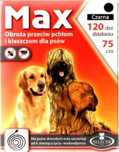 Selecta HTC Max Obroża dla psa przeciw pchłom i kleszczom czarna 75cm