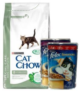 Purina Cat Chow Special Care Sterilized 1,5kg + Sensation