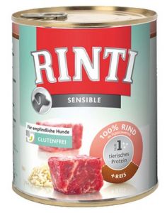 Rinti Sensible Rind+Reis pies - wołowina i ryż puszka 800g