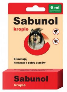 DermaPharm Sabunol Krople przeciw pchłom i kleszczom dla psa 6ml