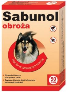 DermaPharm Sabunol Obroża przeciw pchłom dla psa czerwona 50cm