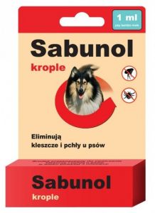 DermaPharm Sabunol Krople przeciw pchłom i kleszczom dla psa 1ml