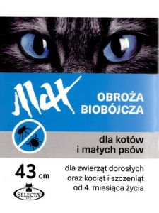Selecta HTC Obroża Max Ger. biobójcza dla kota i małego psa przeciw pchłom i kleszczom niebieska 43c