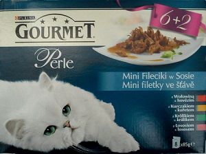 Gourmet Perle Multipak Mini fileciki w sosie - saszetki 8x85g  6+2 Wołowina
