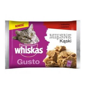 Whiskas Gusto Mięsne kąski wołowina/indyk saszetki 4x85g
