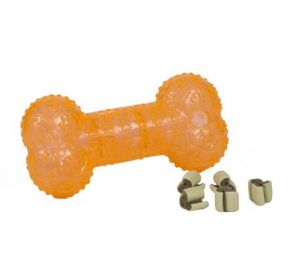 Dingo Zabawka dla psa - Kość na przysmaki 8x17,5cm pomarańczowa