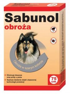 DermaPharm Sabunol Obroża przeciw pchłom dla psa szara 75cm
