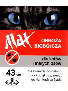 Selecta HTC Obroża Max Ger biobójcza dla kota i małego psa przeciw pchłom i kleszczom czerwona 43cm