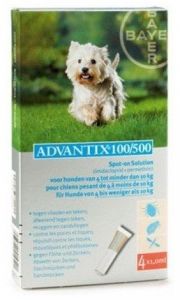 Advantix Spot-On dla psa 4-10kg - roztwór przeciwko pchłom i kleszczom - 4 pipety w opakowaniu